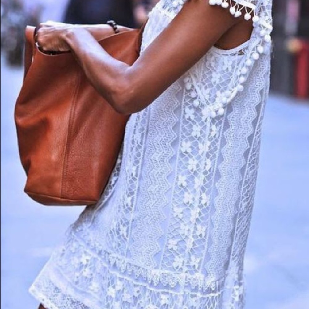 White lace mini dress/or swim cover up